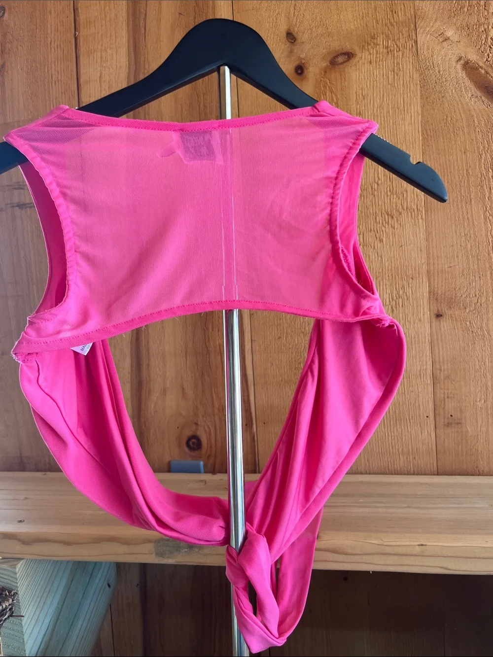 Princess Polly Hot Pink Draped Tie Crop Top
